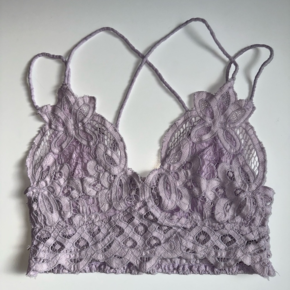 Free People One Women’s Lavender Bralette Size S 4 Adjustable Straps